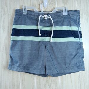 Original Penguin size 32 swimming trunks gray/blue with blue strips beach wear